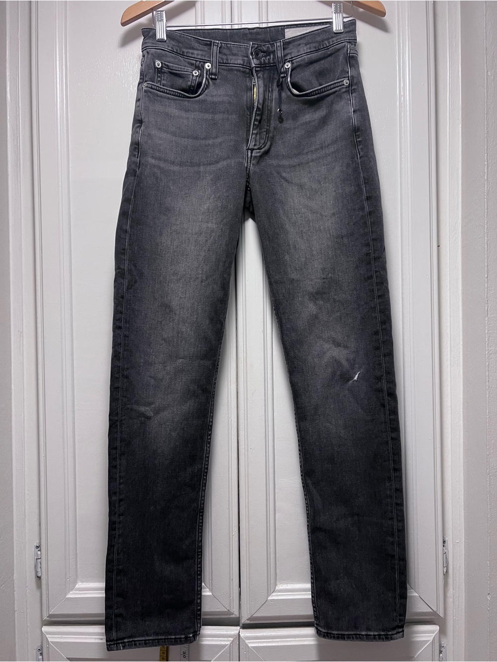 NWOT Rag & Bone Fit 2 Slim-Fit Stretch-Denim Jeans Gray Wash Distressed Sz 28x32
